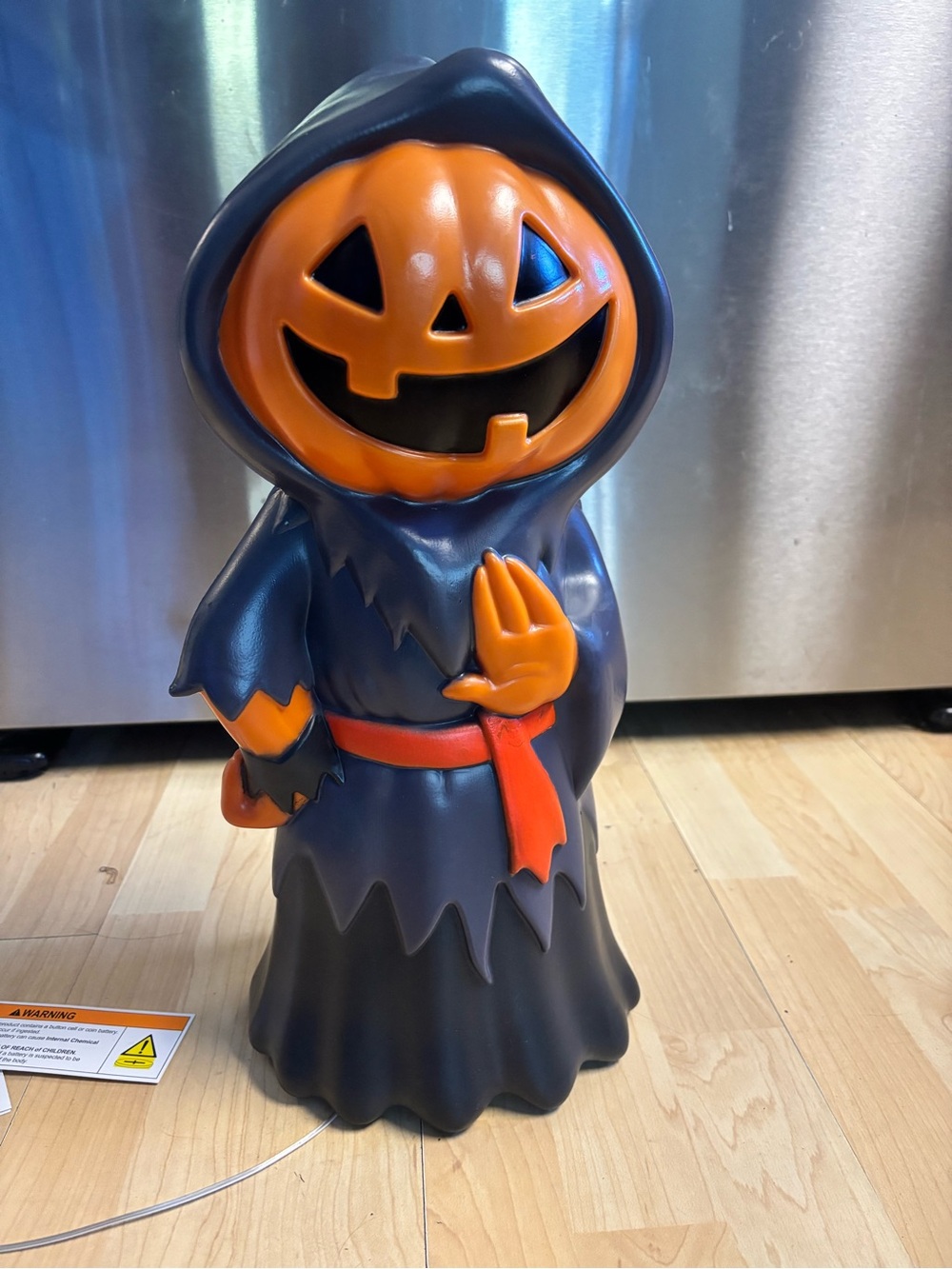 Target LIGHT UP Halloween Pumpkin Hooded Figure in Orange and Black
